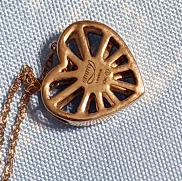 Emmy London 10k Rose Gold Diamond Heart Necklace Kay Jewelers - Picture 4 of 6